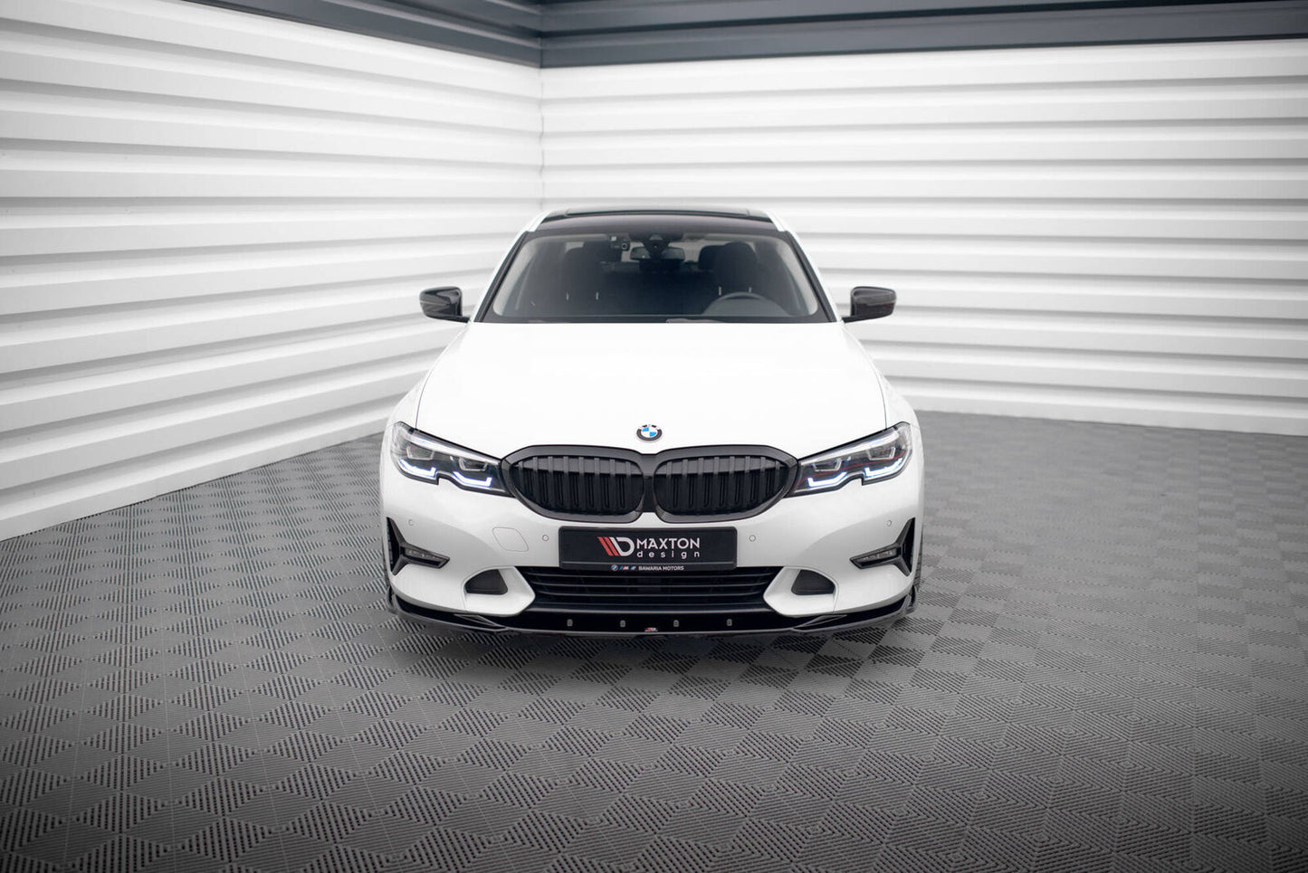 Front approach V.2 for BMW 3 Series Sport Line G20 / G21 black spoiler lip sword