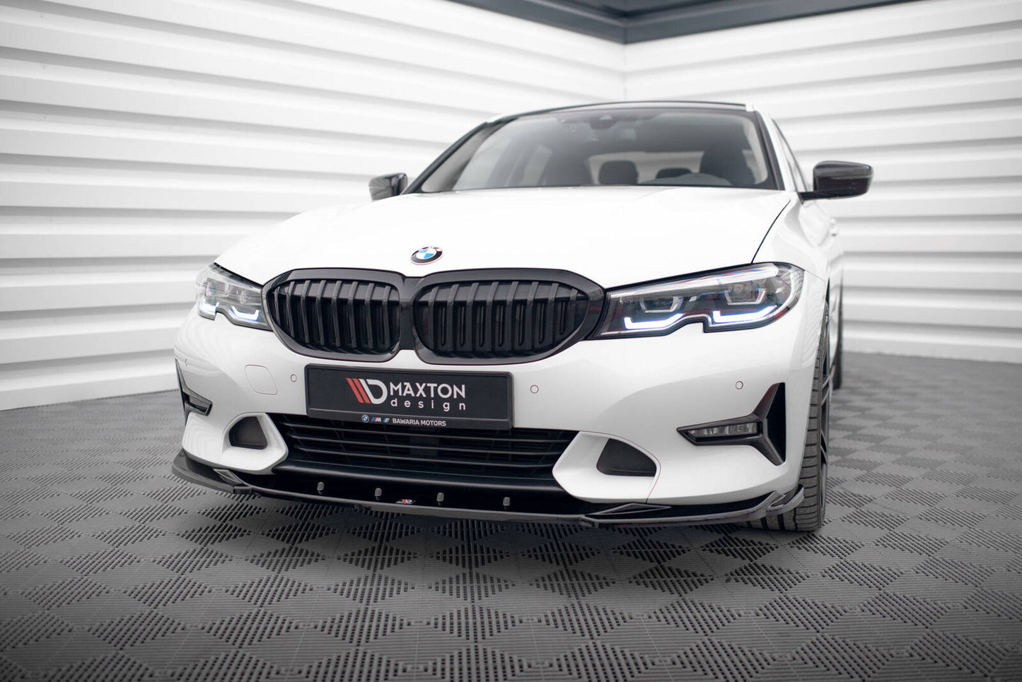 Front approach V.2 for BMW 3 Series Sport Line G20 / G21 black spoiler lip sword