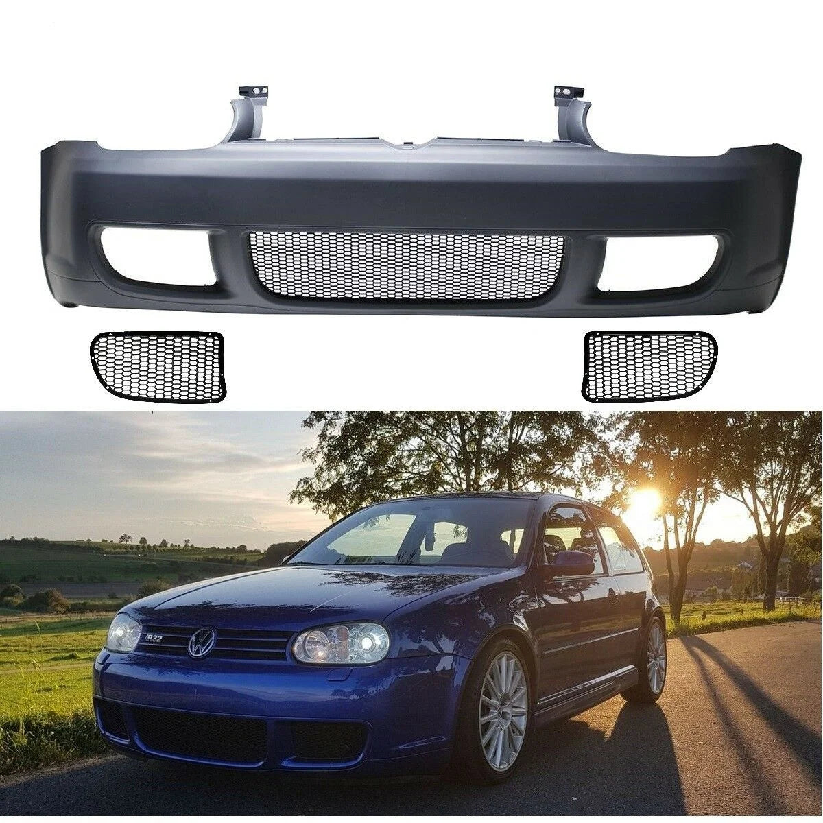 Prednji branik prikladan za VW Golf MK4 (1997-2004) R32 izgled