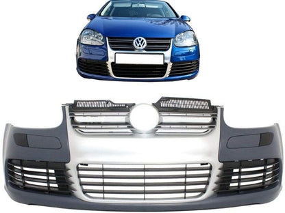 Prednji branik prikladan za VW Golf V 5 (2003-2007) Jetta (2005-2010) R32 Rešetka izgleda brušenog aluminija