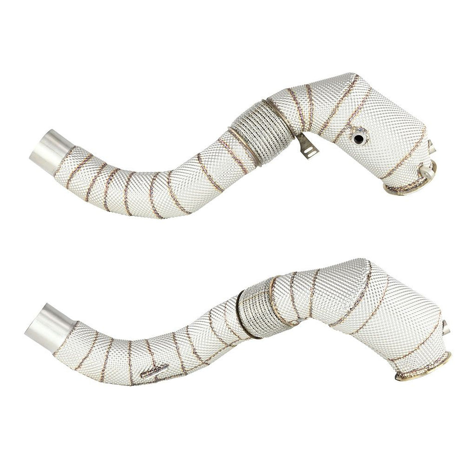 Downpipe FMC.Pro for BMW F15 F16 X5 50ix X6 50ix 4.0 4.4L N63B 2015- + catalyst + inconel heat shield - FMICPRO-DP-103-C-T