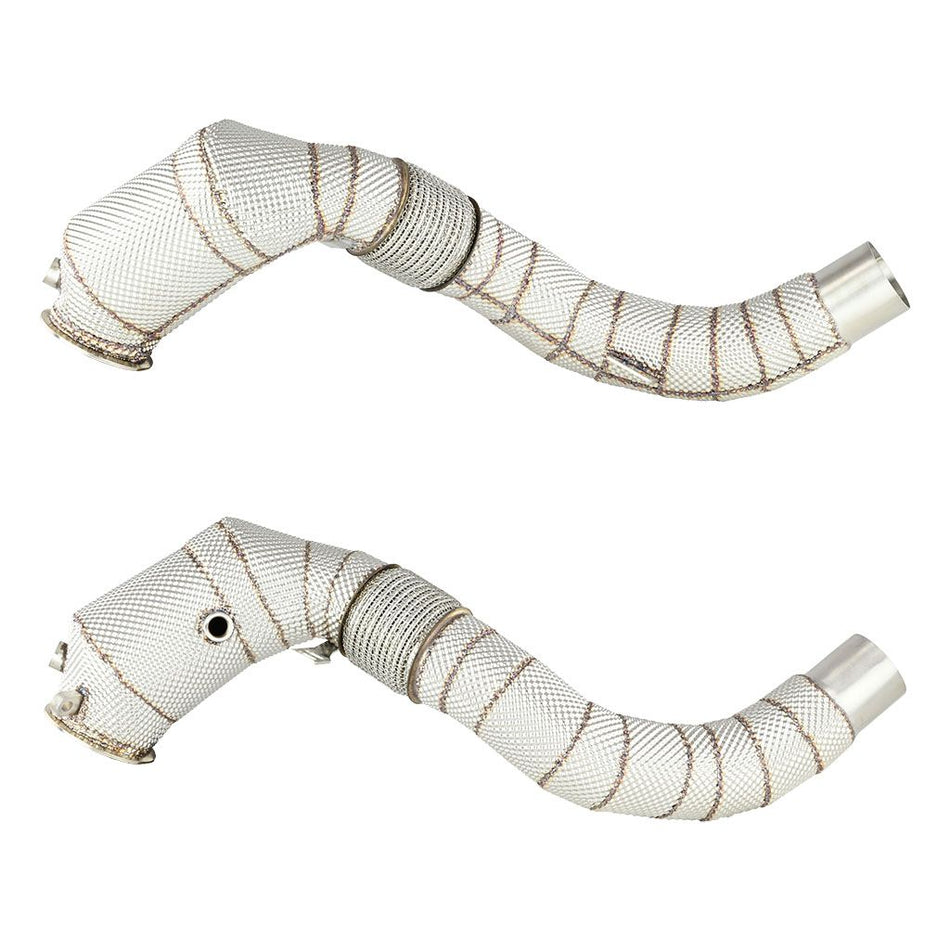 Downpipe FMC.Pro for BMW F15 F16 X5 50ix X6 50ix 4.0 4.4L N63B 2015- + catalyst + inconel heat shield - FMICPRO-DP-103-C-T