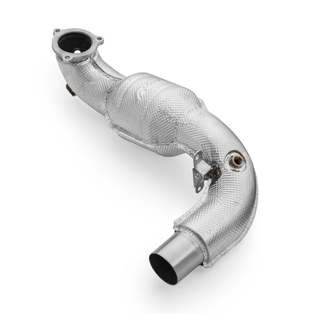 Downpipe with heat shield and catalytic converters for Mercedes-AMG A35 GPF W177 4MATIC EURO 6 with GPF OFF 200 cpsi - 812108E6+812109