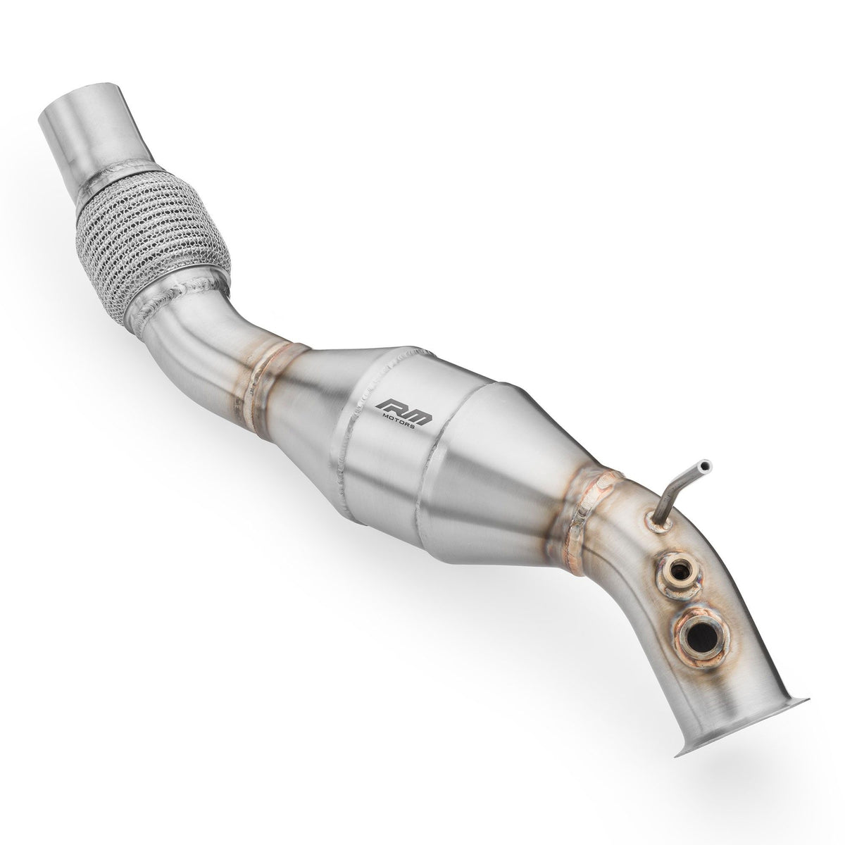 Downpipe RM Motors for BMW E81 E60 E91 E88 116d 316d 520d N47 with Catalyst Euro 3 100 CPSI - RM-111105C-E3P1