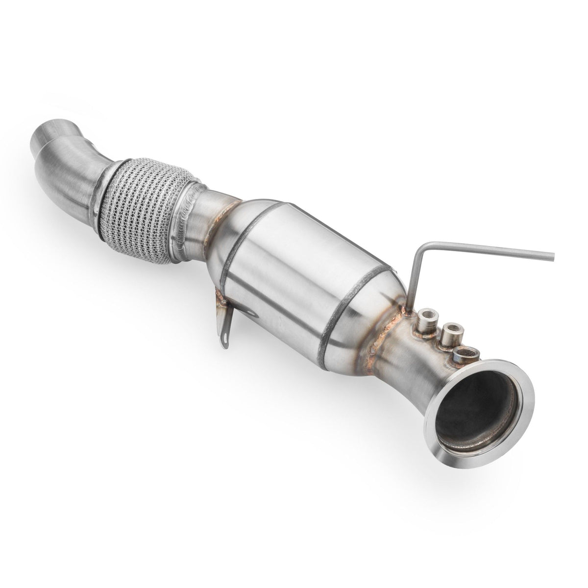 Downpipe RM Motors for BMW E90 E60 E83 E71 M57N2 with Catalyst Euro 3 100 CPSI - RM-112102C-E3P1