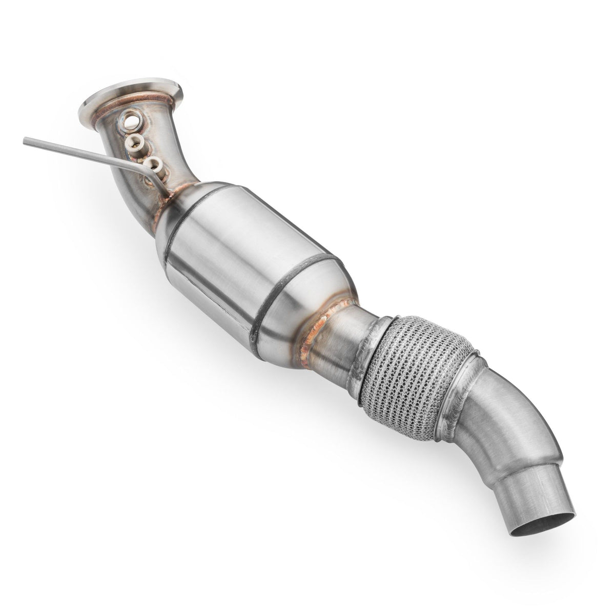 Downpipe RM Motors for BMW E90 E60 E83 E71 M57N2 with Catalyst Euro 3 100 CPSI - RM-112102C-E3P1