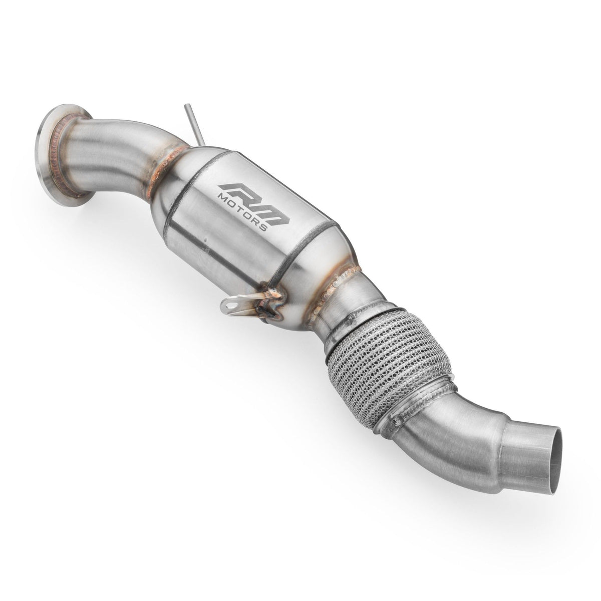 Downpipe RM Motors for BMW E90 E60 E83 E71 M57N2 with Catalyst Euro 3 100 CPSI - RM-112102C-E3P1
