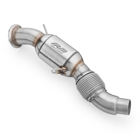 Downpipe RM Motors for BMW E90 E60 E83 E71 M57N2 with Catalyst Euro 3 100 CPSI - RM-112102C-E3P1