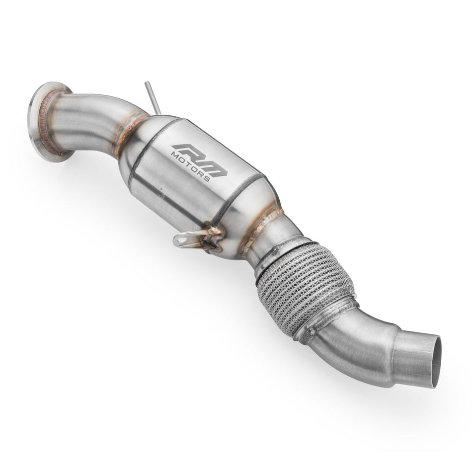 Downpipe RM Motors for BMW E90 E60 E83 E71 M57N2 with Catalyst Euro 3 100 CPSI - RM-112102C-E3P1