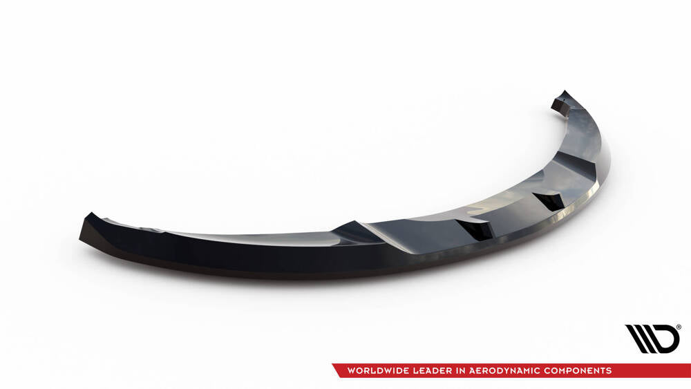 Cup spoiler lip front approach V.1 for BMW 1 Series M package E82 black high gloss