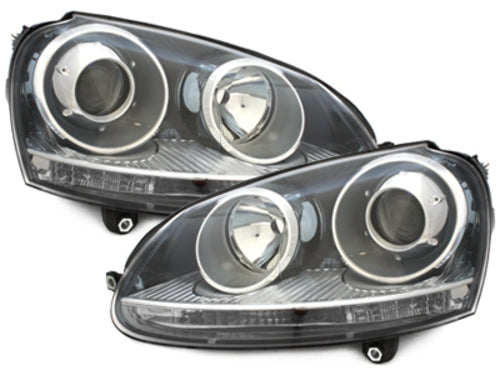Prednja svjetla DEPO pogodna za VW Golf V 5 (2003-2009) Jetta (2003-2009) GTI Look Black