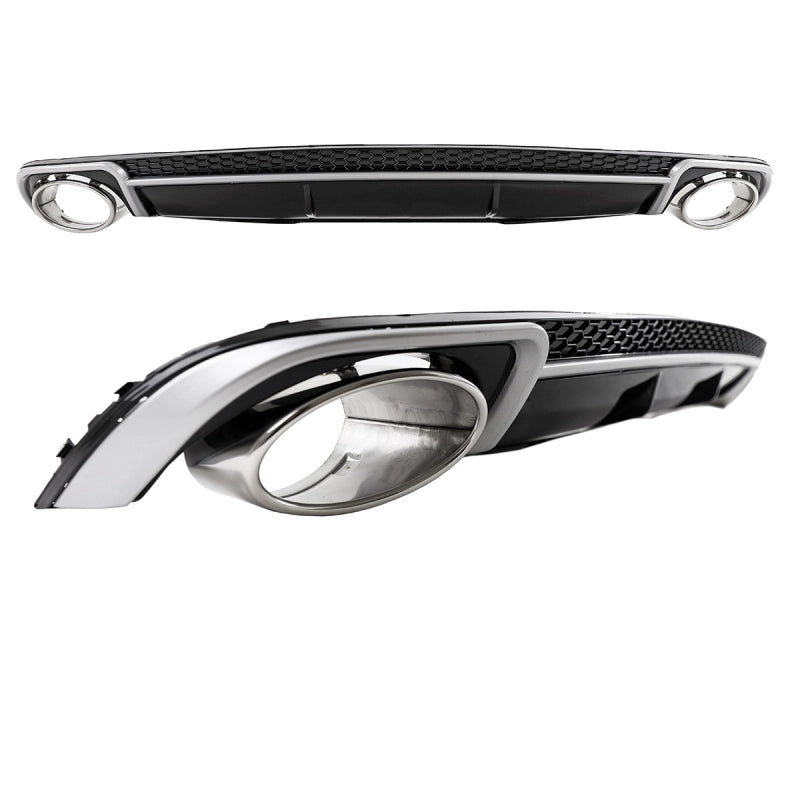 Black gloss rear diffuser including covers fits Audi A4 B9 Saloon Avant from 2015, without RS4