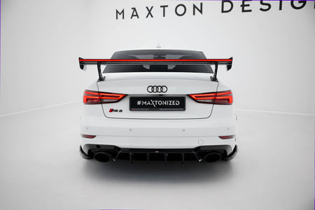 Carbon Spoiler With External Brackets Uprights + LED suitable for Audi A3 / A3 S-Line / S3 / RS3 Sedan 8V / 8V Facelift