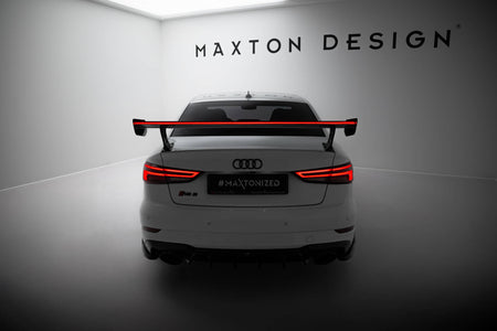 Carbon Spoiler With External Brackets Uprights + LED suitable for Audi A3 / A3 S-Line / S3 / RS3 Sedan 8V / 8V Facelift