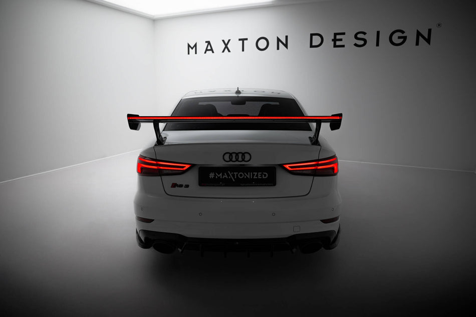 Carbon Spoiler With External Brackets Uprights + LED suitable for Audi A3 / A3 S-Line / S3 / RS3 Sedan 8V / 8V Facelift