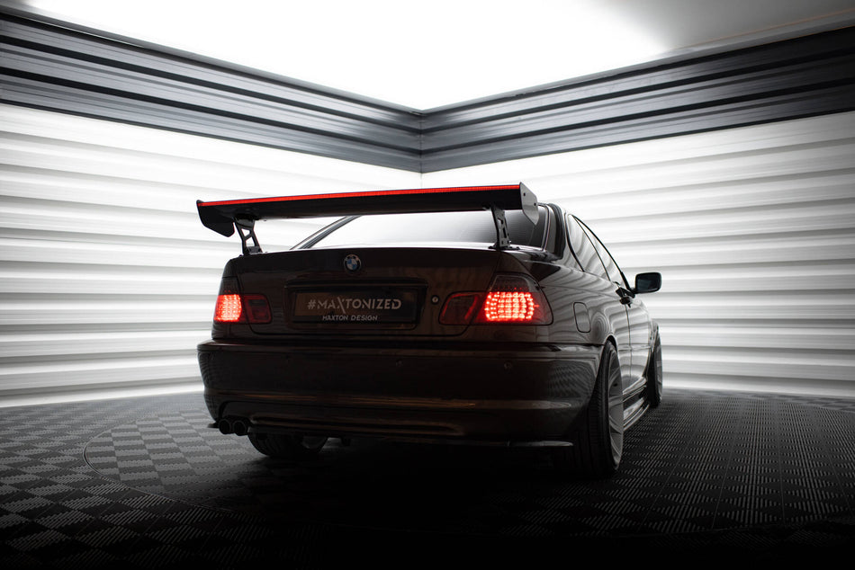 Carbon Spoiler With External Brackets Uprights + LED suitable for BMW 3 Coupe E46