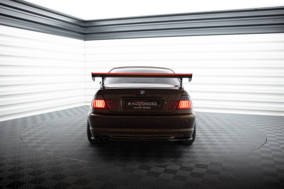 Carbon Spoiler With External Brackets Uprights + LED suitable for BMW 3 Coupe E46
