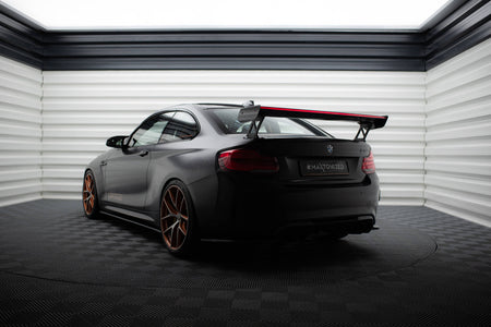 Carbon Spoiler With External Brackets Uprights + LED suitable for BMW M2 F87 / 2 / 2 M-Pack F22