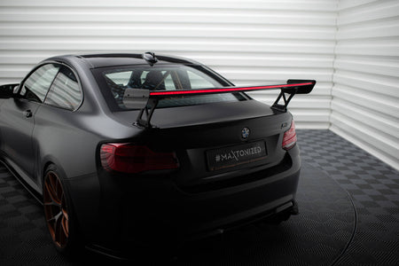 Carbon Spoiler With External Brackets Uprights + LED suitable for BMW M2 F87 / 2 / 2 M-Pack F22
