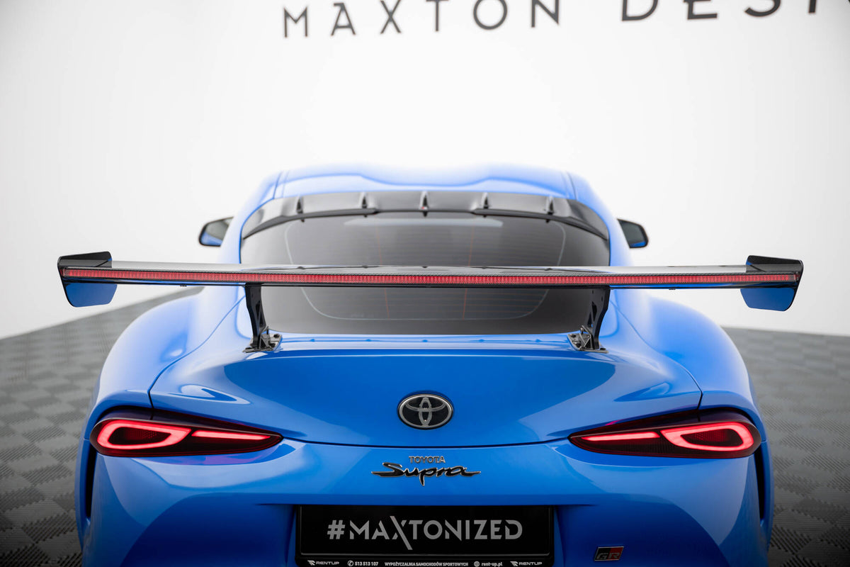 Carbon Spoiler With External Brackets Uprights + LED suitable for Toyota Supra Mk5