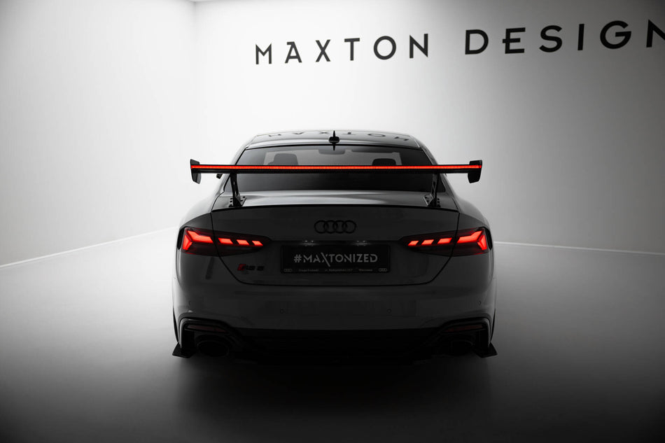 Carbon Spoiler With External Brackets Uprights V.2 + LED suitable for Audi A5 / A5 S-Line / S5 / RS5 Coupe F5 / F5 Facelift