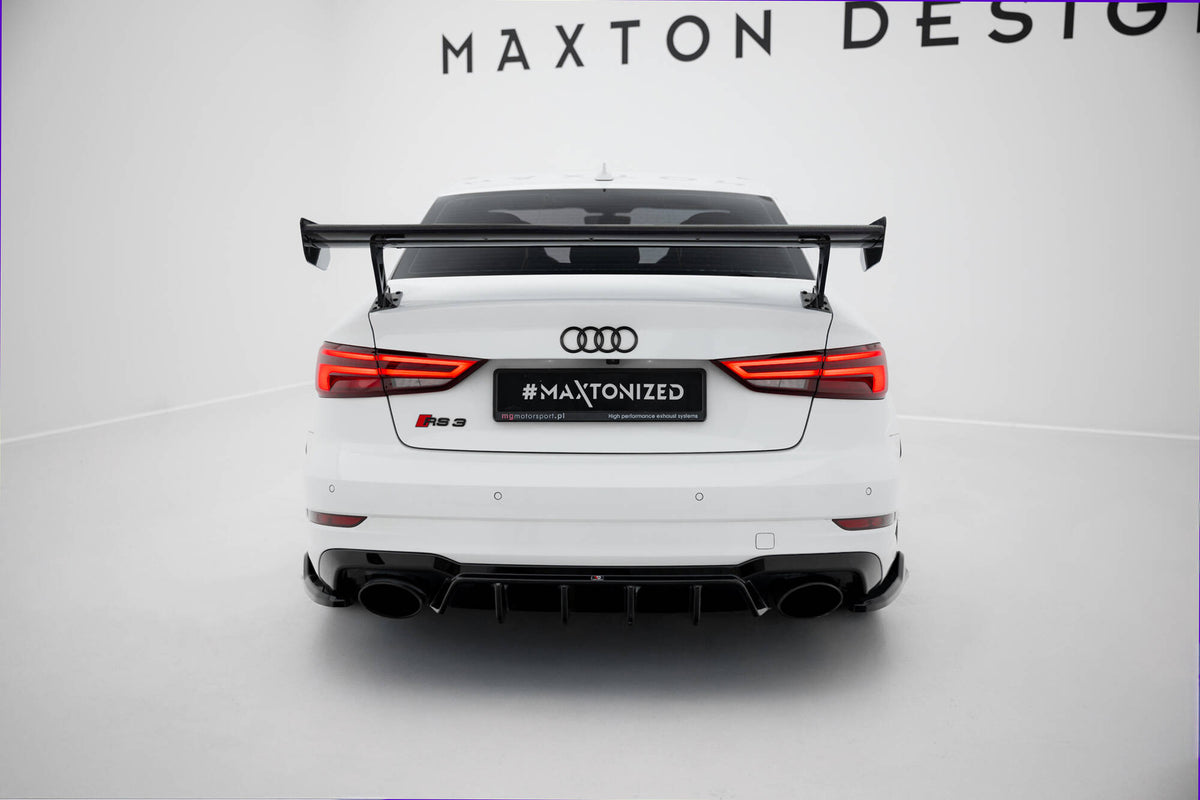 Carbon Spoiler With External Brackets Uprights suitable for Audi A3 / A3 S-Line / S3 / RS3 Sedan 8V / 8V Facelift