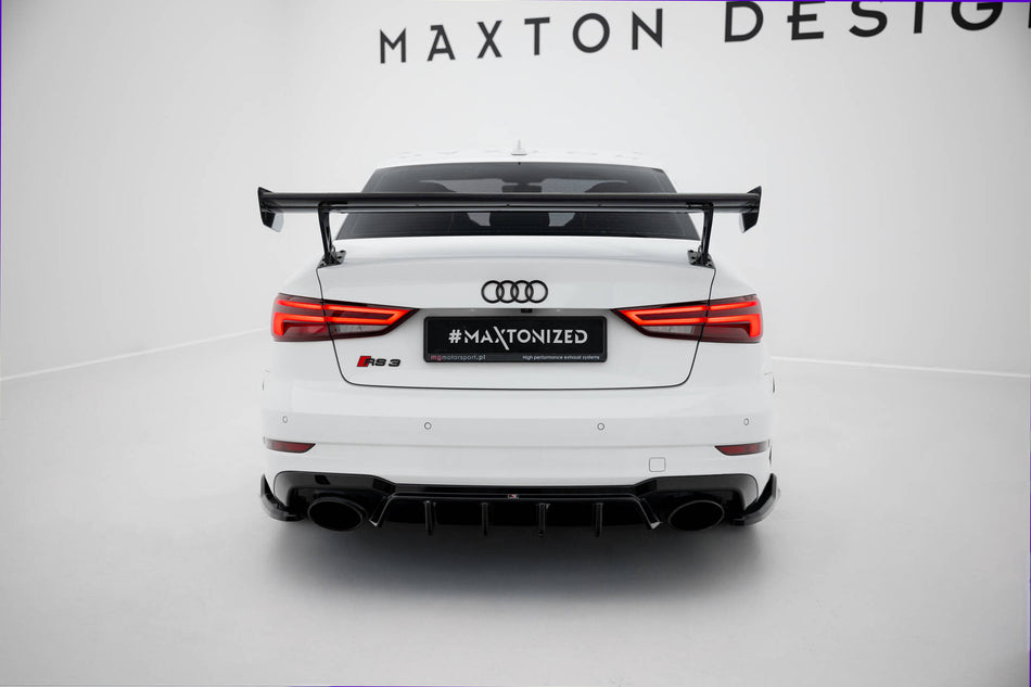 Carbon Spoiler With External Brackets Uprights suitable for Audi A3 / A3 S-Line / S3 / RS3 Sedan 8V / 8V Facelift