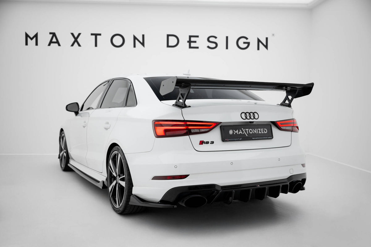 Carbon Spoiler With External Brackets Uprights suitable for Audi A3 / A3 S-Line / S3 / RS3 Sedan 8V / 8V Facelift