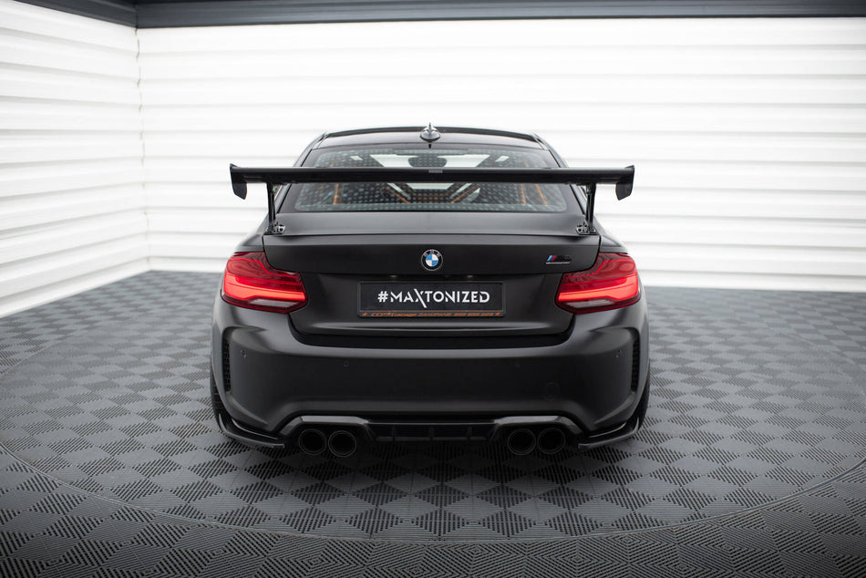 Carbon Spoiler With External Brackets Uprights suitable for BMW M2 F87 / 2 / 2 M-Pack F22