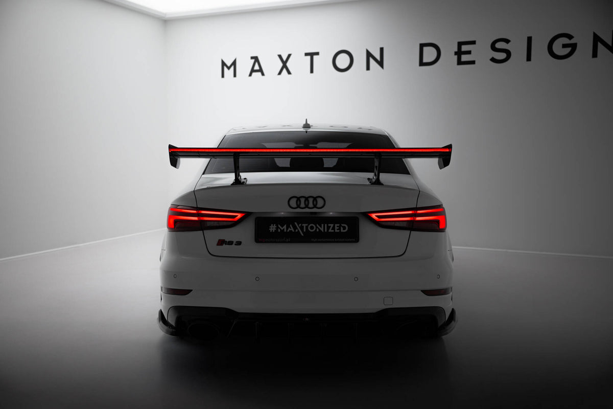 Carbon Spoiler With Internal Brackets Uprights + LED suitable for Audi A3 / A3 S-Line / S3 / RS3 Sedan 8V / 8V Facelift