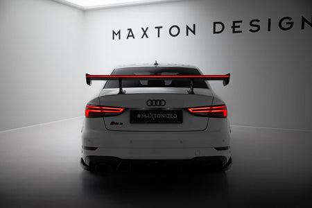 Carbon Spoiler With Internal Brackets Uprights + LED suitable for Audi A3 / A3 S-Line / S3 / RS3 Sedan 8V / 8V Facelift