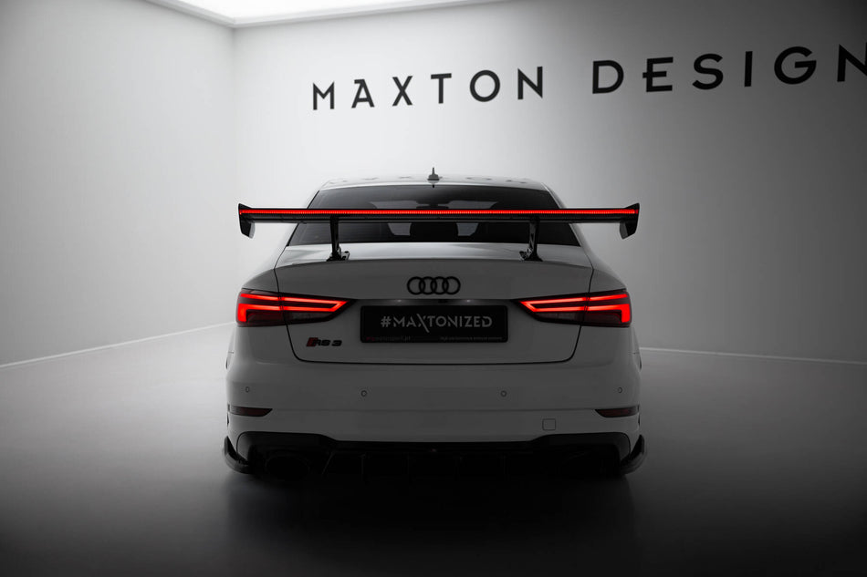 Carbon Spoiler With Internal Brackets Uprights + LED suitable for Audi A3 / A3 S-Line / S3 / RS3 Sedan 8V / 8V Facelift