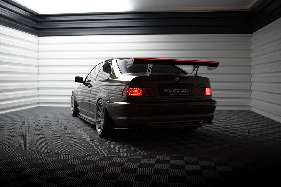 Carbon Spoiler With Internal Brackets Uprights + LED suitable for BMW 3 Coupe E46