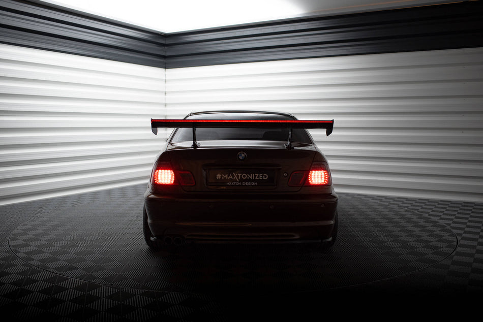 Carbon Spoiler With Internal Brackets Uprights + LED suitable for BMW 3 Coupe E46
