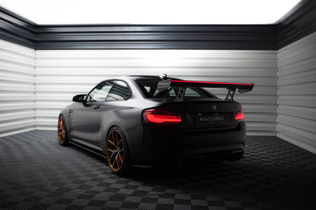 Carbon Spoiler With Internal Brackets Uprights + LED suitable for BMW M2 F87 / 2 / 2 M-Pack F22