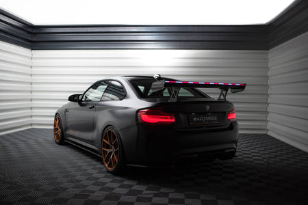 Carbon Spoiler With Internal Brackets Uprights + LED suitable for BMW M2 F87 / 2 / 2 M-Pack F22