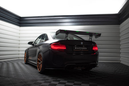 Carbon Spoiler With Internal Brackets Uprights + LED suitable for BMW M2 F87 / 2 / 2 M-Pack F22