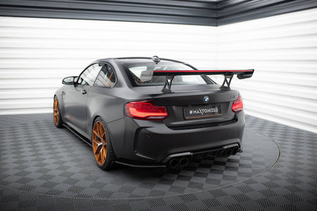 Carbon Spoiler With Internal Brackets Uprights + LED suitable for BMW M2 F87 / 2 / 2 M-Pack F22