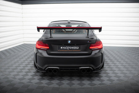 Carbon Spoiler With Internal Brackets Uprights + LED suitable for BMW M2 F87 / 2 / 2 M-Pack F22