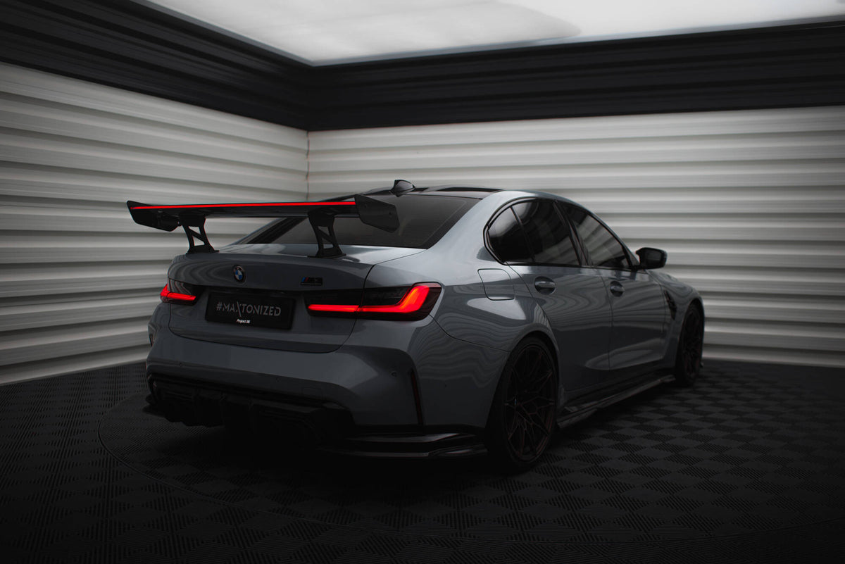 Carbon Spoiler With Internal Brackets Uprights + LED suitable for BMW M3 G80 / M340i G20 / 3 M-Pack G20 / 3 Standard G20