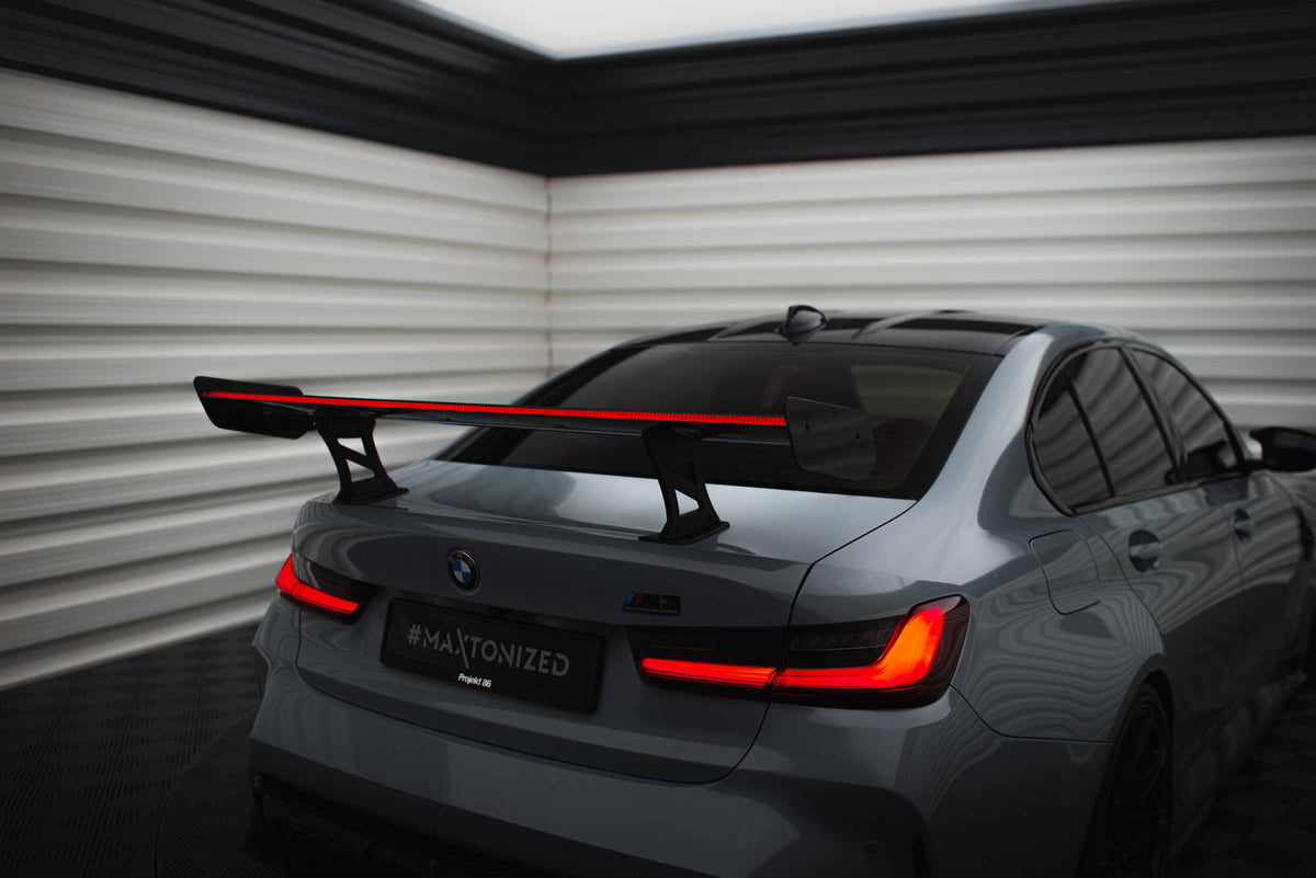 Carbon Spoiler With Internal Brackets Uprights + LED suitable for BMW M3 G80 / M340i G20 / 3 M-Pack G20 / 3 Standard G20