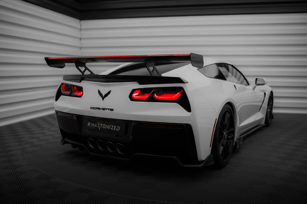 Carbon Spoiler With Internal Brackets Uprights + LED suitable for Chevrolet Corvette Stingray / Grand Sport C7