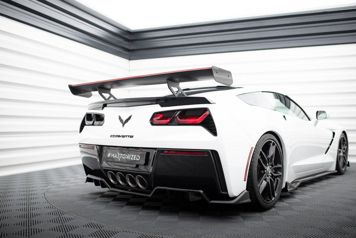Carbon Spoiler With Internal Brackets Uprights + LED suitable for Chevrolet Corvette Stingray / Grand Sport C7