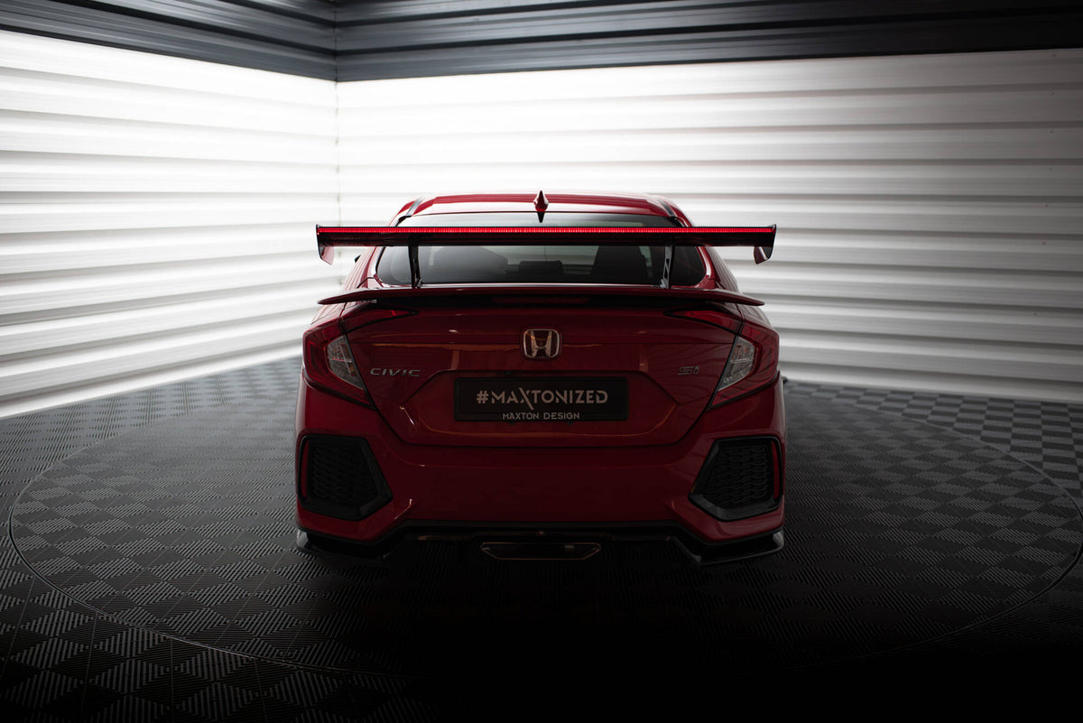 Carbon Spoiler With Internal Brackets Uprights + LED suitable for Honda Civic SI Mk10