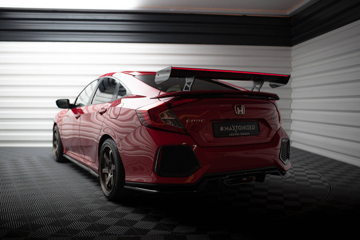 Carbon Spoiler With Internal Brackets Uprights + LED suitable for Honda Civic SI Mk10