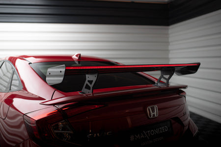 Carbon Spoiler With Internal Brackets Uprights + LED suitable for Honda Civic SI Mk10