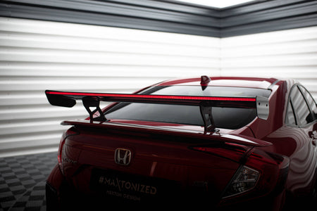 Carbon Spoiler With Internal Brackets Uprights + LED suitable for Honda Civic SI Mk10
