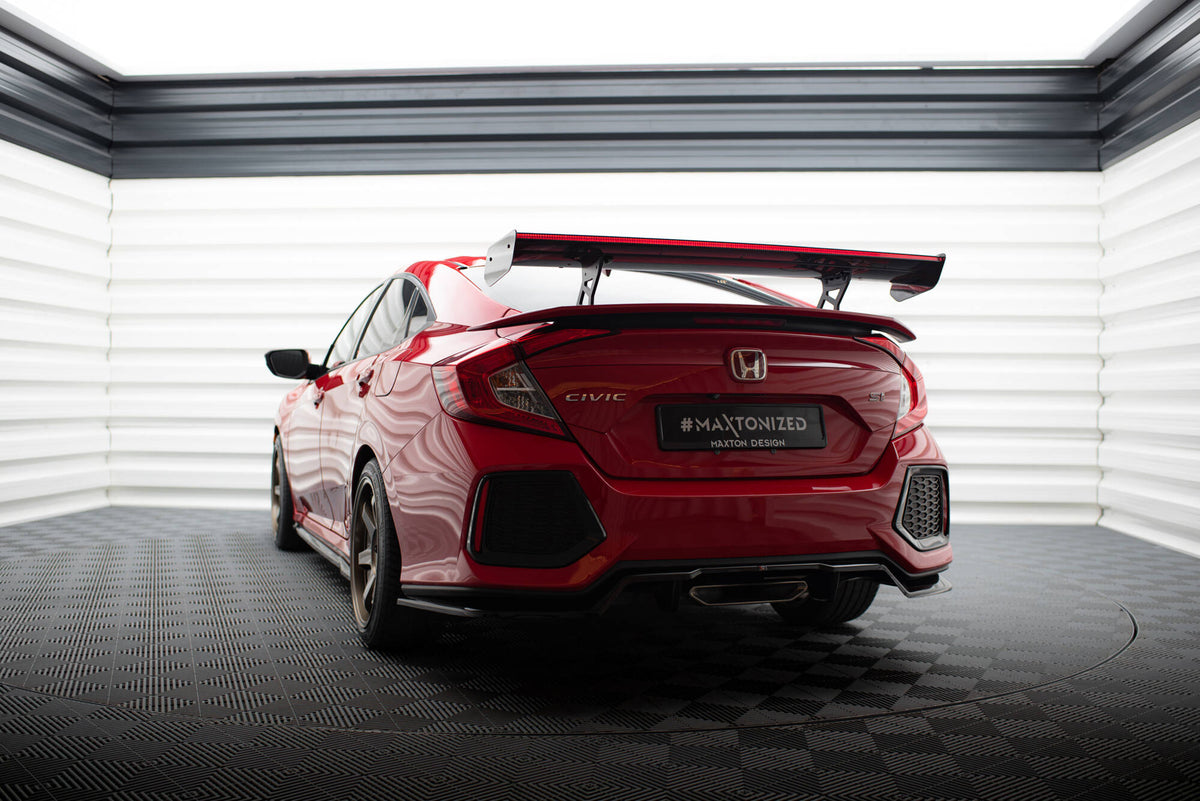 Carbon Spoiler With Internal Brackets Uprights + LED suitable for Honda Civic SI Mk10