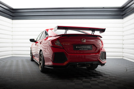 Carbon Spoiler With Internal Brackets Uprights + LED suitable for Honda Civic SI Mk10