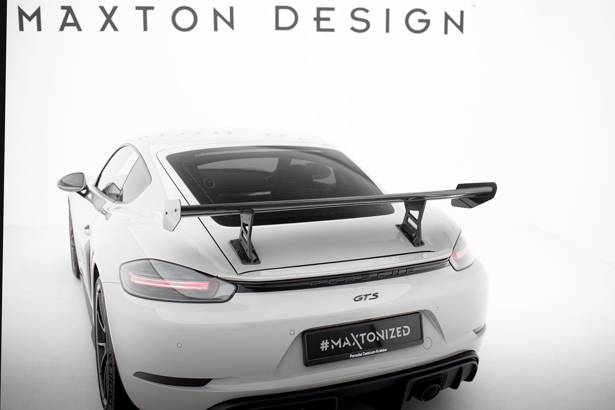Carbon Spoiler With Internal Brackets Uprights V.1 suitable for Porsche 718 Cayman  982c